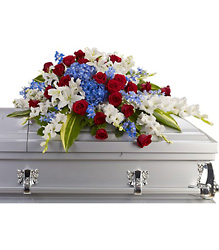 Distinguished Service Casket Spray from Schultz Florists, flower delivery in Chicago